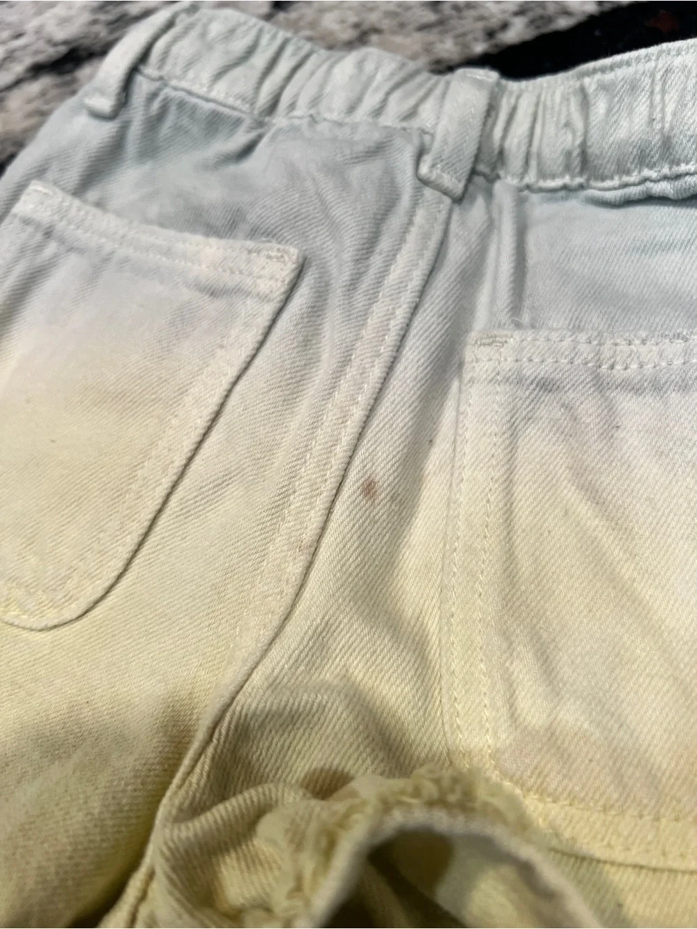 ZARA Girls Ombre Denim Frayed Shorts Size 5Y (110) Light Blue Yellow